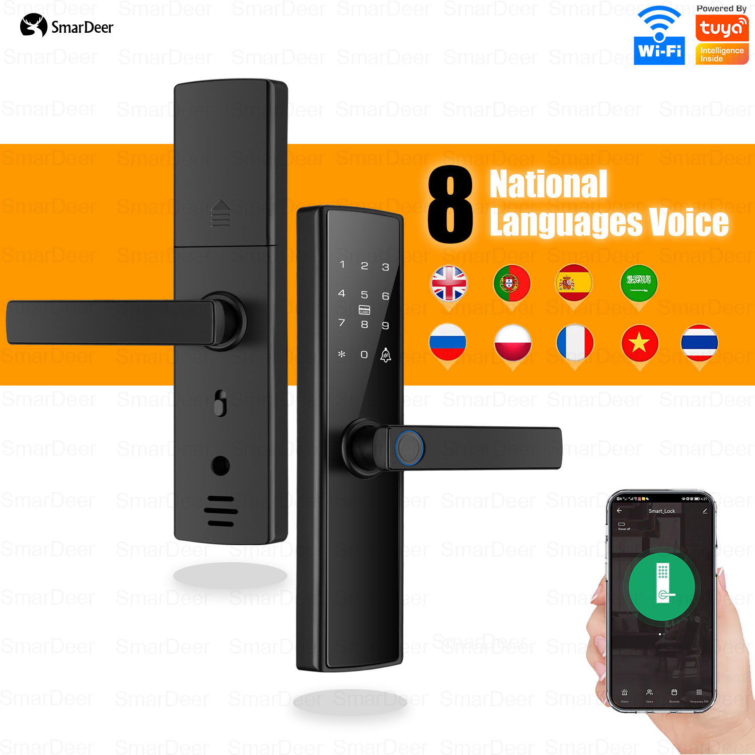Smart Garden Lock - SmarDeer-Cerradura electrónica para puerta, dispositivo de