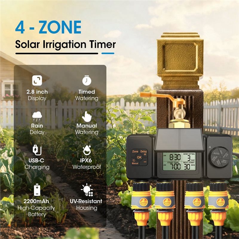 Temporizador de riego solar pa - Smart Garden Zone reseña y precio